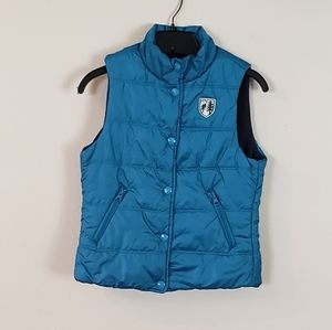 American Eagle Teal Button Up Vest Size XS
